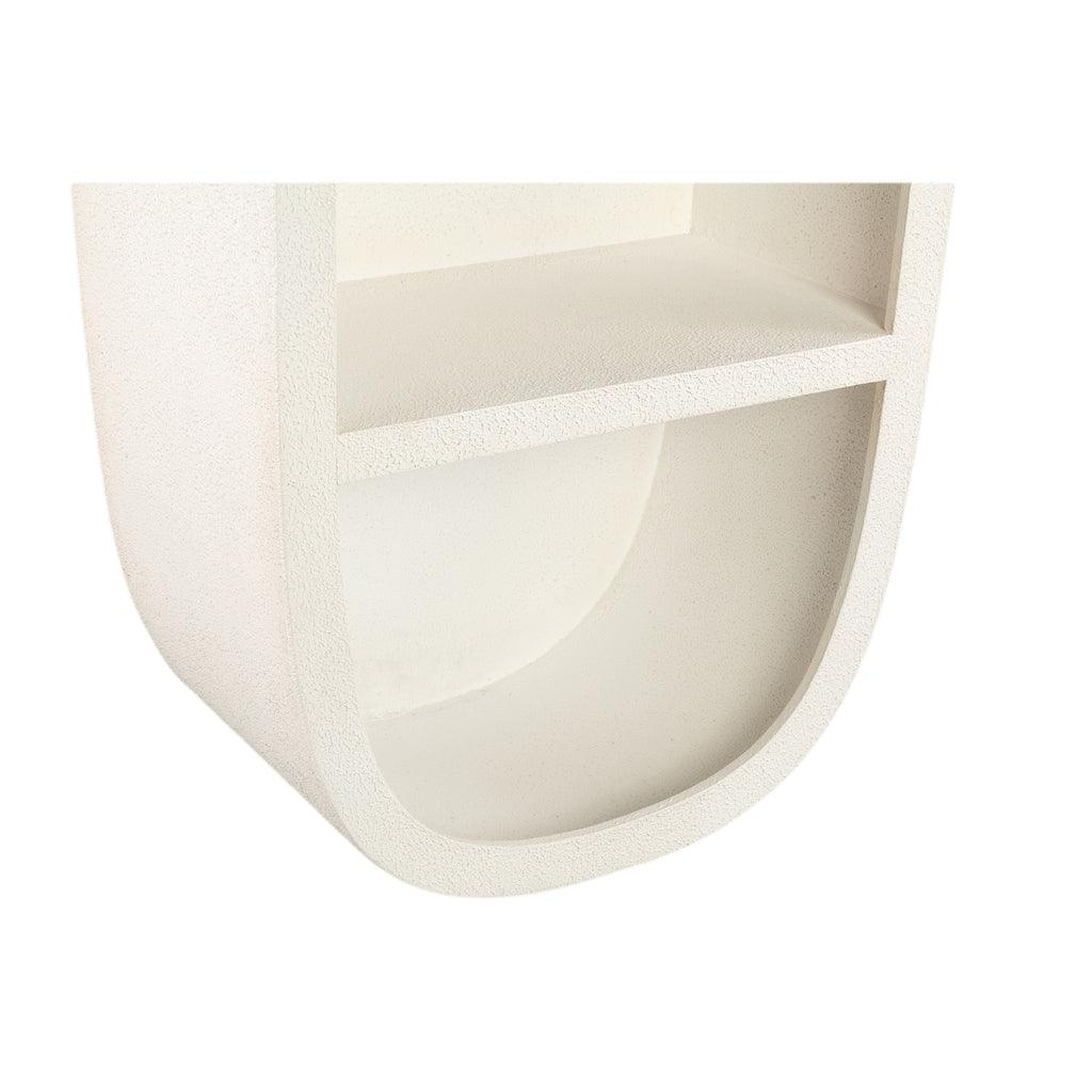 livinglovely.nl - Emmelie White MDF rough oval wall rack high PTMD - Wandrek - PTMD - livinglovely.nl