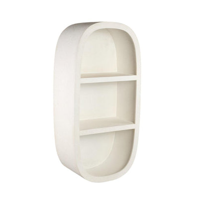 livinglovely.nl - Emmelie White MDF rough oval wall rack high PTMD - Wandrek - PTMD - livinglovely.nl