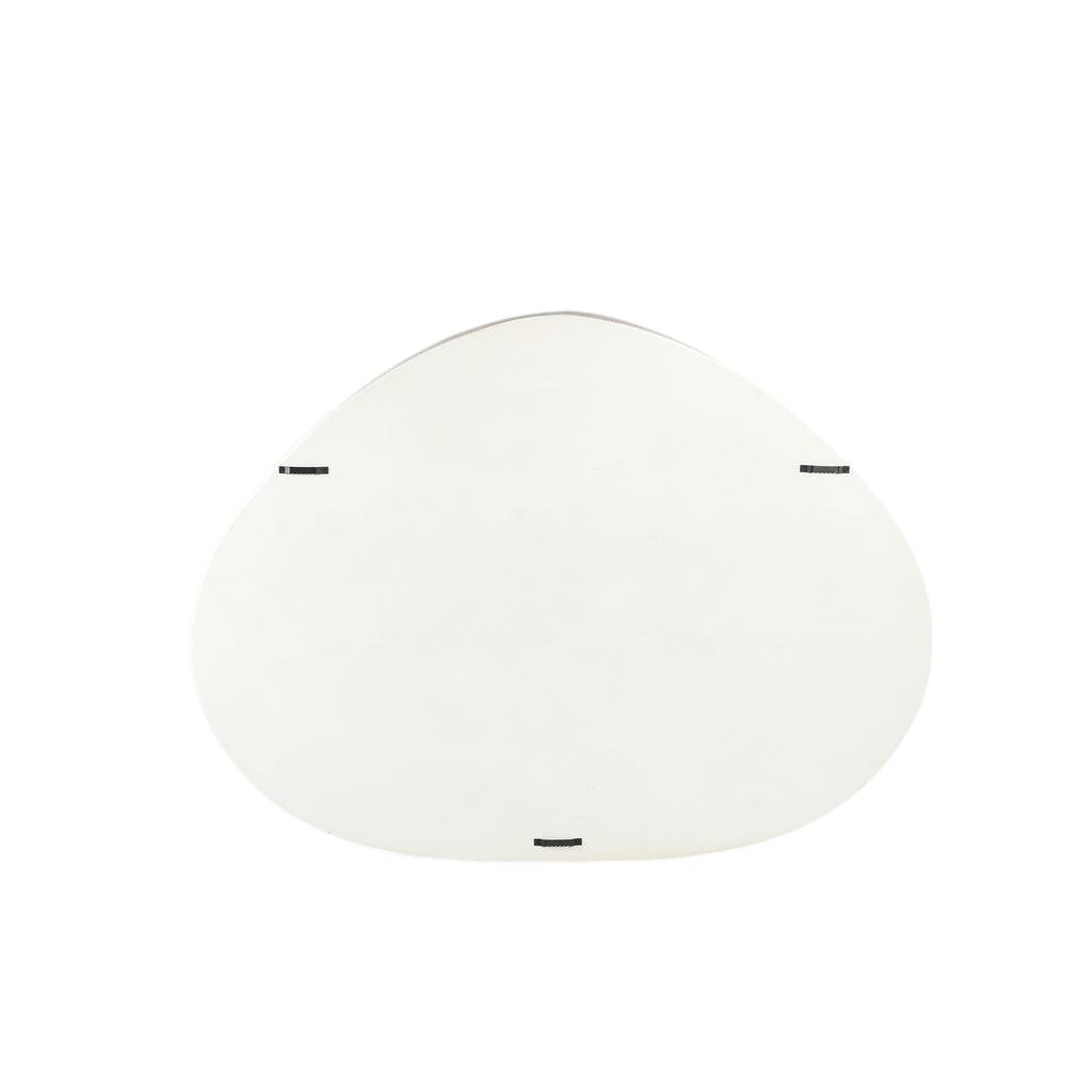 livinglovely.nl - Emmelie White MDF rough oval wall rack low PTMD - Wandrek - PTMD - livinglovely.nl