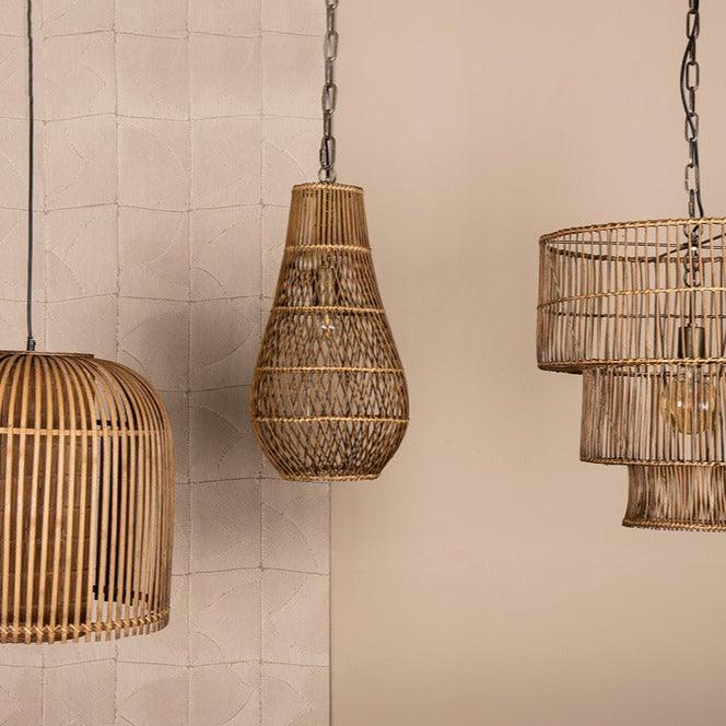 livinglovely.nl - Erandi Natural reed hanging lamp egg shape round PTMD - Hanglamp - PTMD - livinglovely.nl