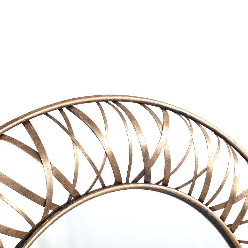 livinglovely.nl - Eresa Ronde Spiegel L - 80 x 4,5 x 80 cm - Ijzer - Goud PTMD - Spiegel - PTMD - livinglovely.nl