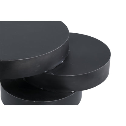 livinglovely.nl - Essy Black Metal Sidetable Unequal Piled Up Rounds PTMD - Bijzettafel - PTMD - livinglovely.nl