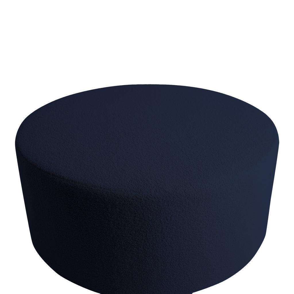 livinglovely.nl - Evie Teddy Black Blue round pouf PTMD - Poef - PTMD - livinglovely.nl