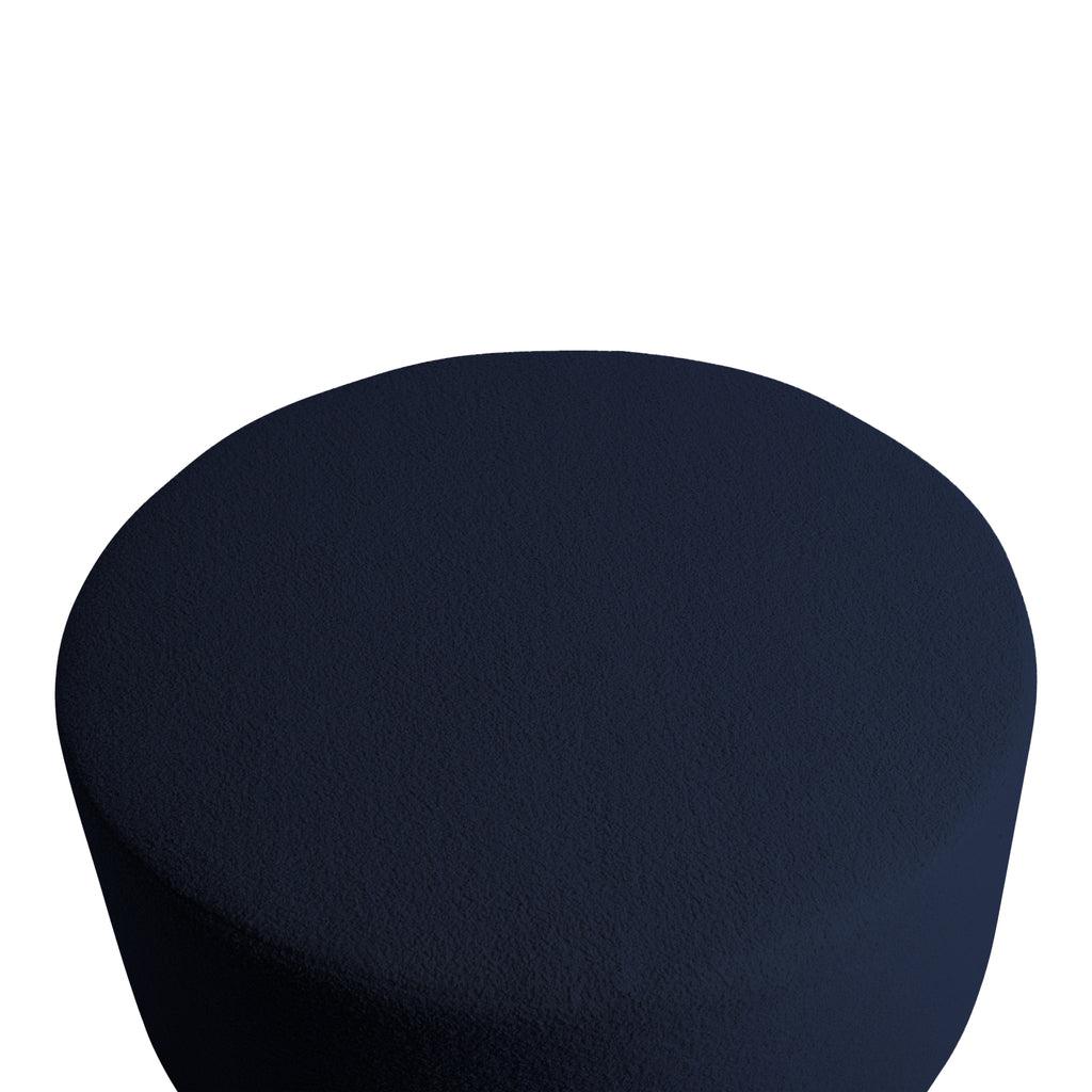 livinglovely.nl - Evie Teddy Black Blue round pouf PTMD - Poef - PTMD - livinglovely.nl