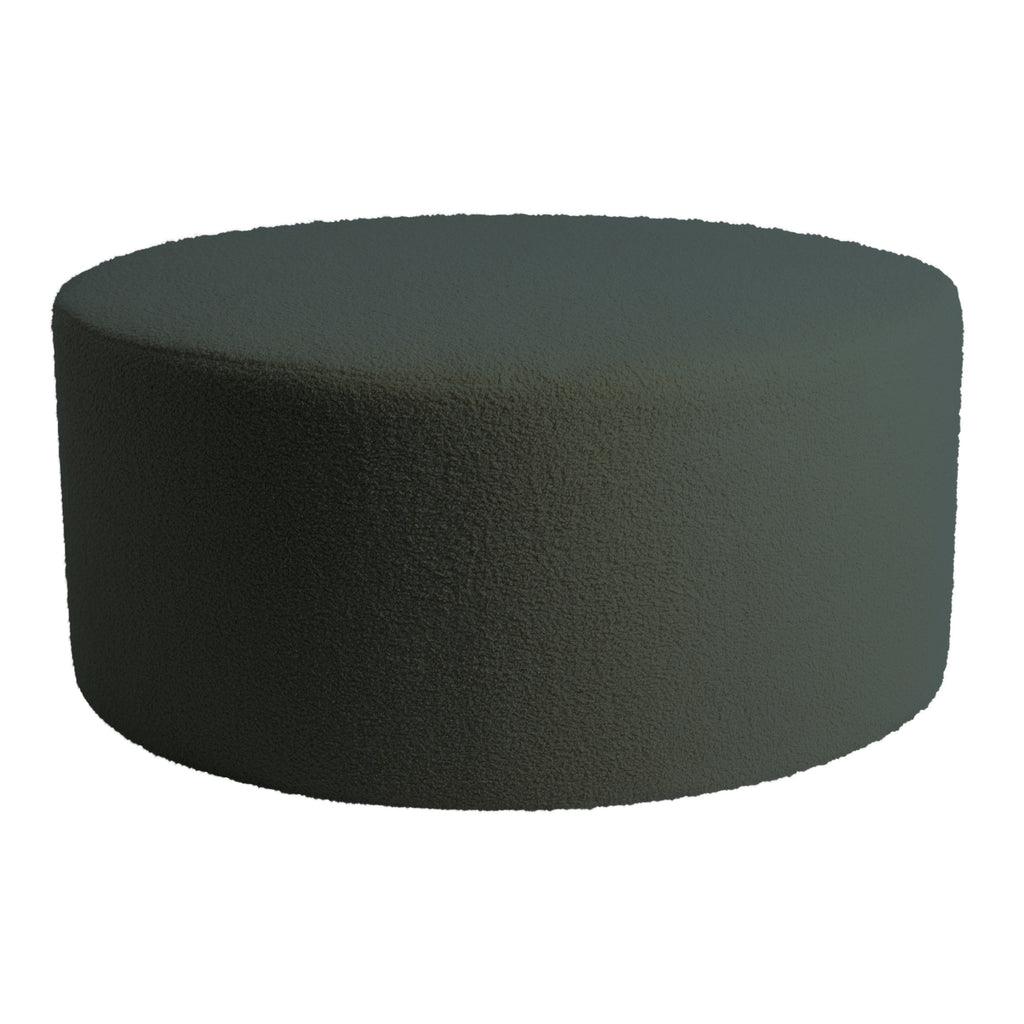 livinglovely.nl - Evie Teddy Green round pouf PTMD - Poef - PTMD - livinglovely.nl