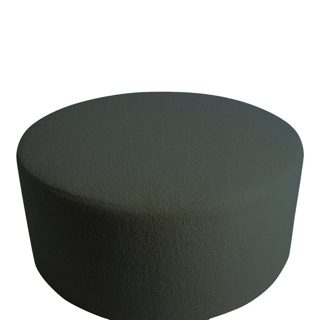 livinglovely.nl - Evie Teddy Green round pouf PTMD - Poef - PTMD - livinglovely.nl