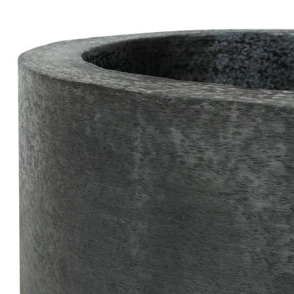 livinglovely.nl - Eviee Black Brushed Alu Sheet Pot Round Set van 2 PTMD - Pot - PTMD - livinglovely.nl