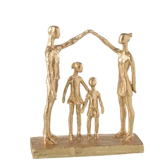 livinglovely.nl - Familie Spelend Resine Goud - Beeld - J-Line - livinglovely.nl