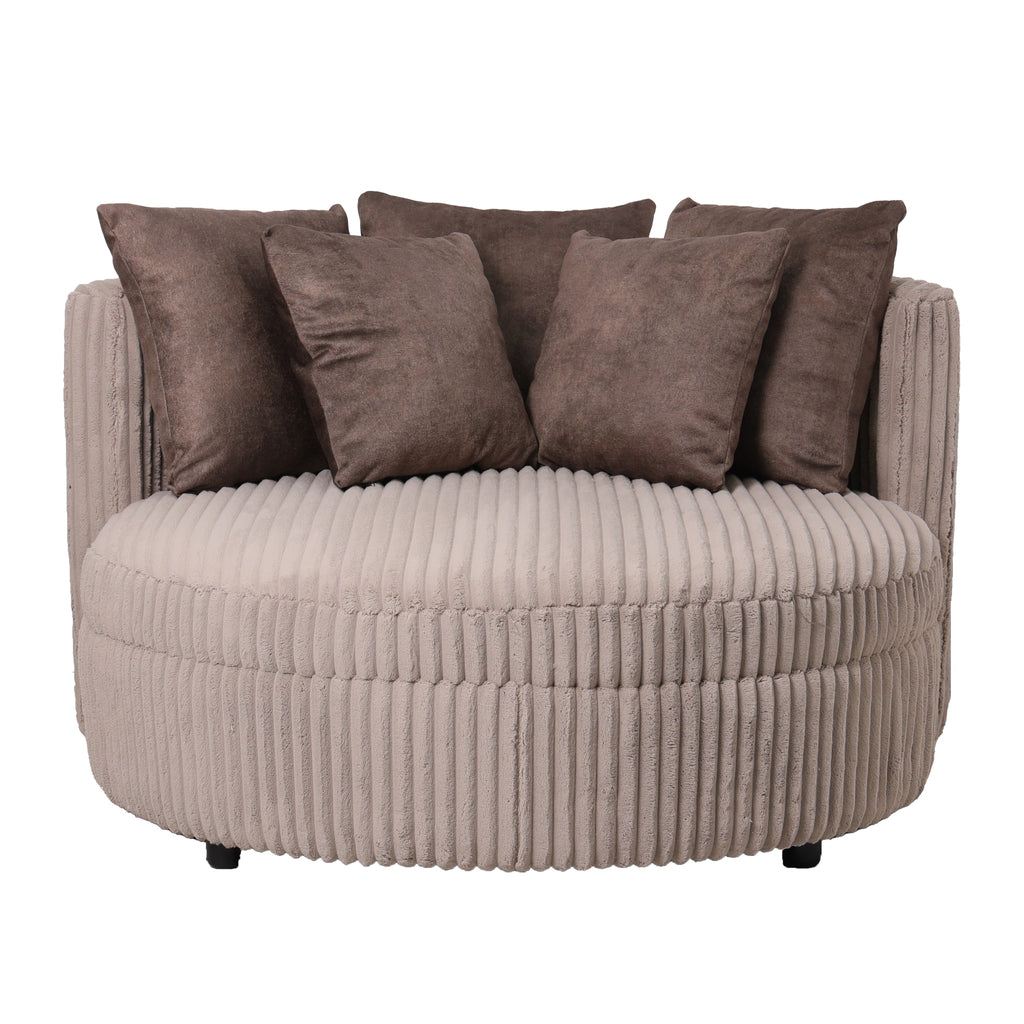 livinglovely.nl - Fayen Fauteuil - Ø121x68cm - Mink - Taupe PTMD - Fauteuil - PTMD - livinglovely.nl