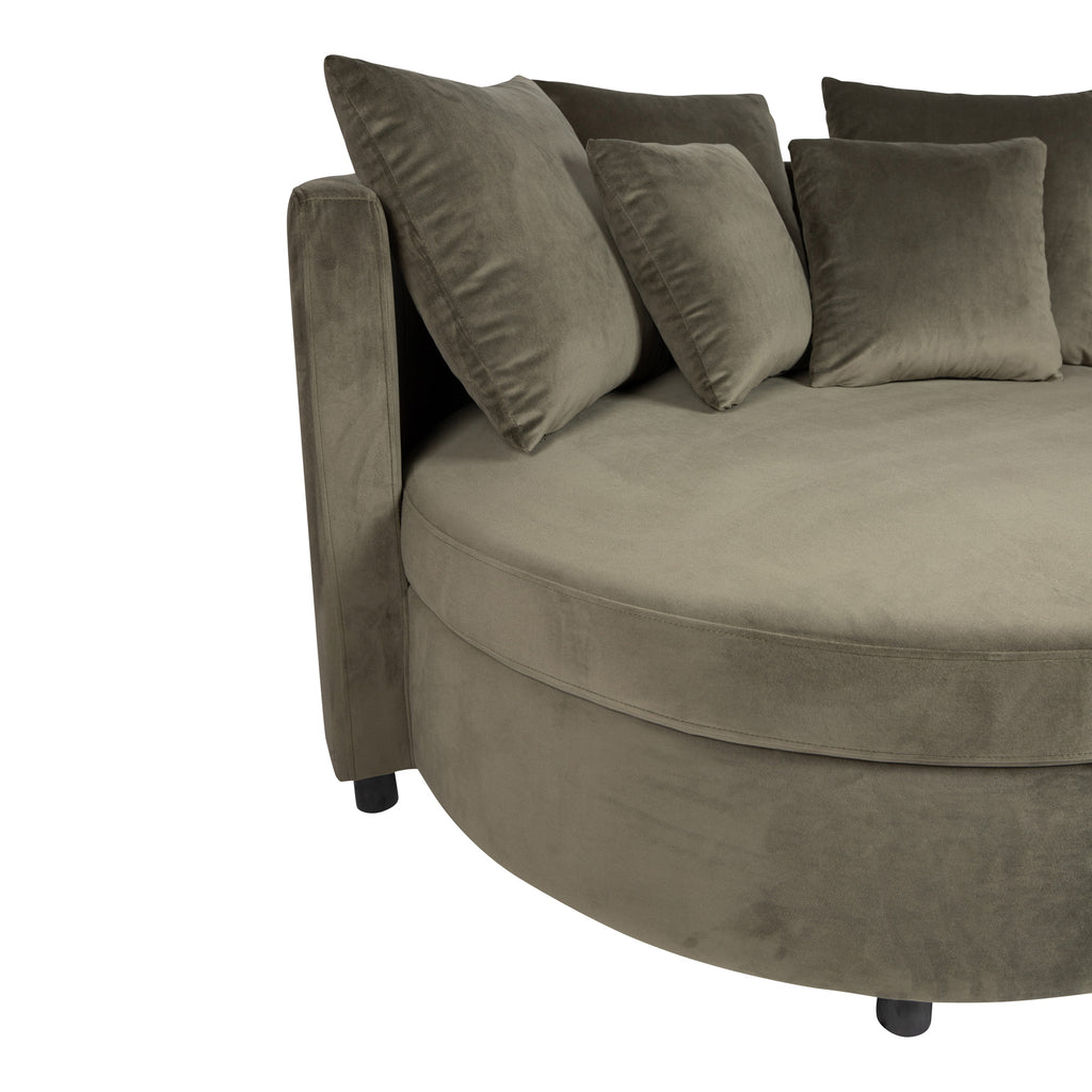 livinglovely.nl - Fayen Fauteuil - Ø121x68cm - Velvet - Groen PTMD - Fauteuil - PTMD - livinglovely.nl