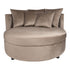 livinglovely.nl - Fayen Fauteuil - Ø121x68cm - Velvet - Zand PTMD - Fauteuil - PTMD - livinglovely.nl