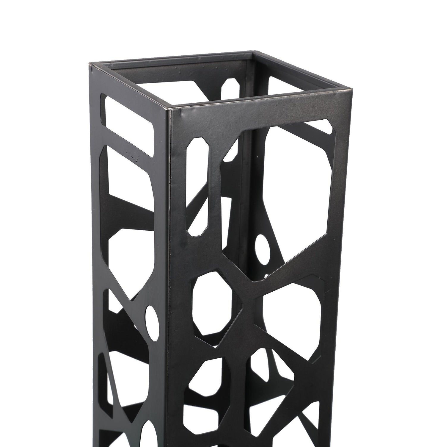 livinglovely.nl - Ferdin Black metal floor lamp shaped holes PTMD - Vloerlamp - PTMD - livinglovely.nl