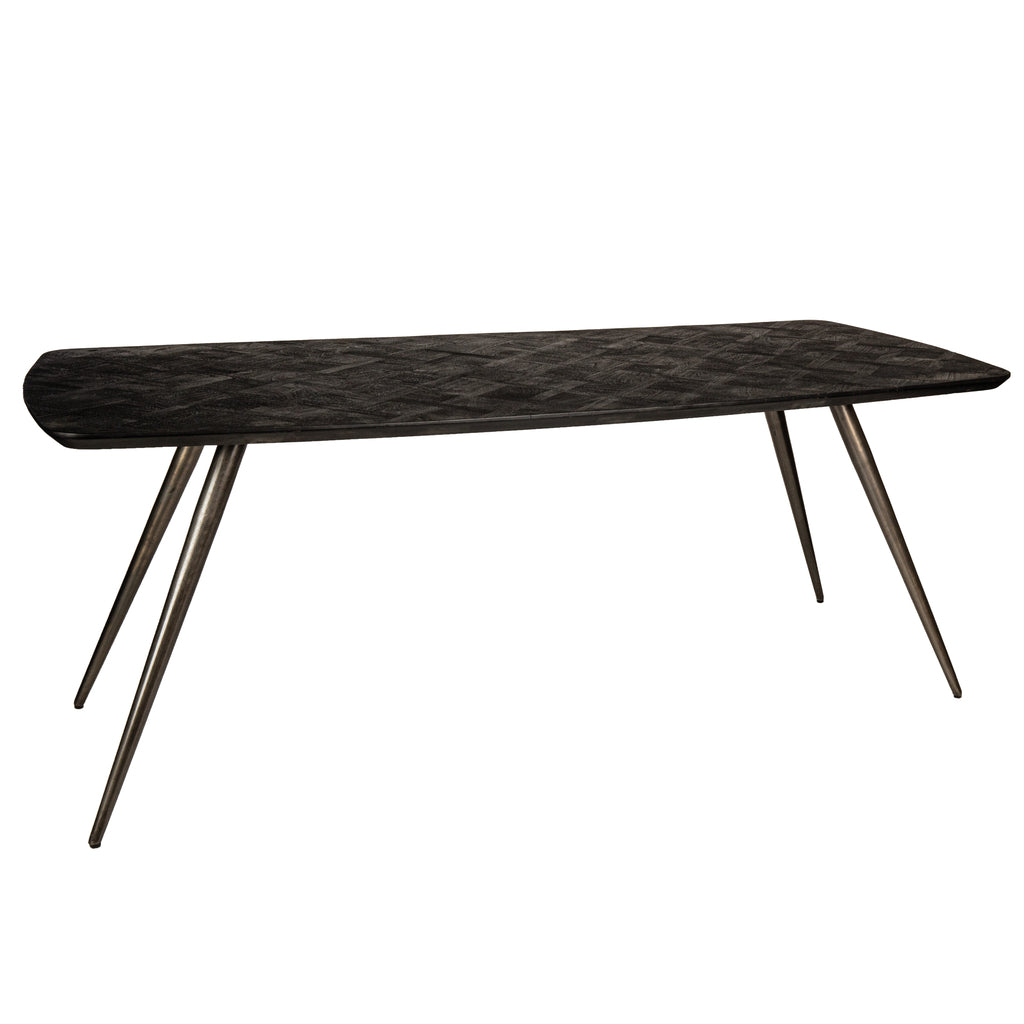 livinglovely.nl - Fieron Zwart Acacia Houten Ovale Eettafel 200cm PTMD - Eetkamertafel - PTMD - livinglovely.nl