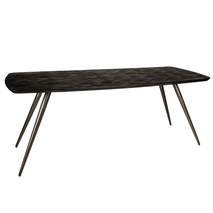 livinglovely.nl - Fieron Zwart Acacia Houten Ovale Eettafel 200cm PTMD - Eetkamertafel - PTMD - livinglovely.nl