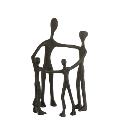 livinglovely.nl - Figuur Familie Kring Aluminium Zwart - Beeld - J-Line - livinglovely.nl