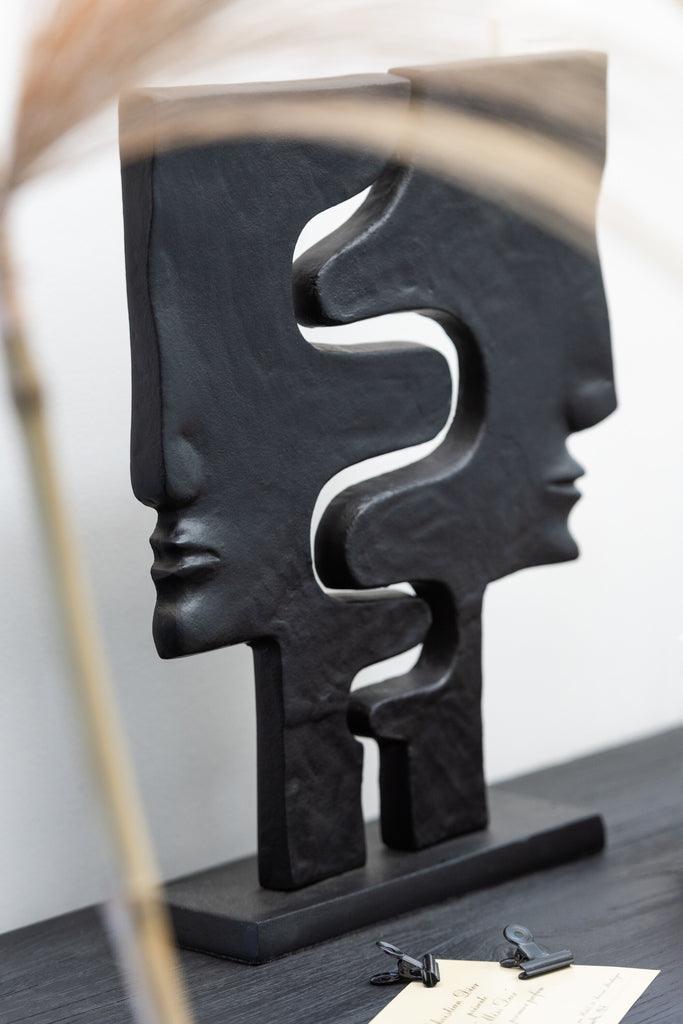 livinglovely.nl - Figuur Gezichten Op Voet Aluminium - Beeld - J-Line - livinglovely.nl