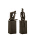 livinglovely.nl - Figuur Op Sokkel Poly Donkerbruin Set van 2 - Beeld - J-Line - livinglovely.nl