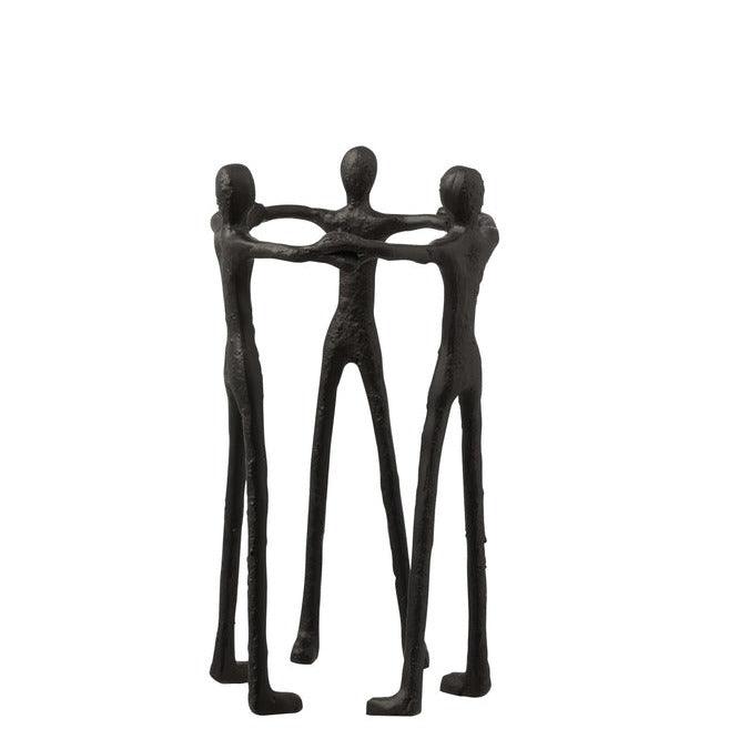 livinglovely.nl - Figuur Persoon Kring Aluminium Zwart - Beeld - J-Line - livinglovely.nl