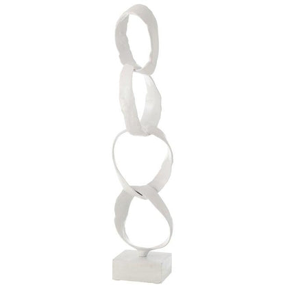 livinglovely.nl - Figuur Ringen Op Voet Aluminium Wit Large - Beeld - J-Line - livinglovely.nl