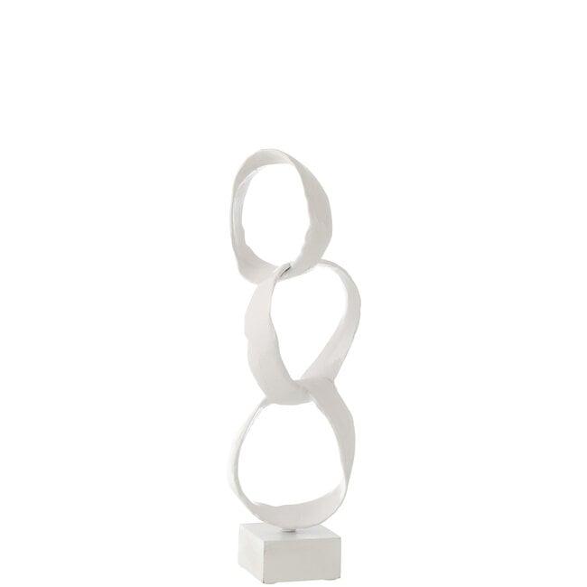 livinglovely.nl - Figuur Ringen Op Voet Aluminium Wit Small - Beeld - J-Line - livinglovely.nl