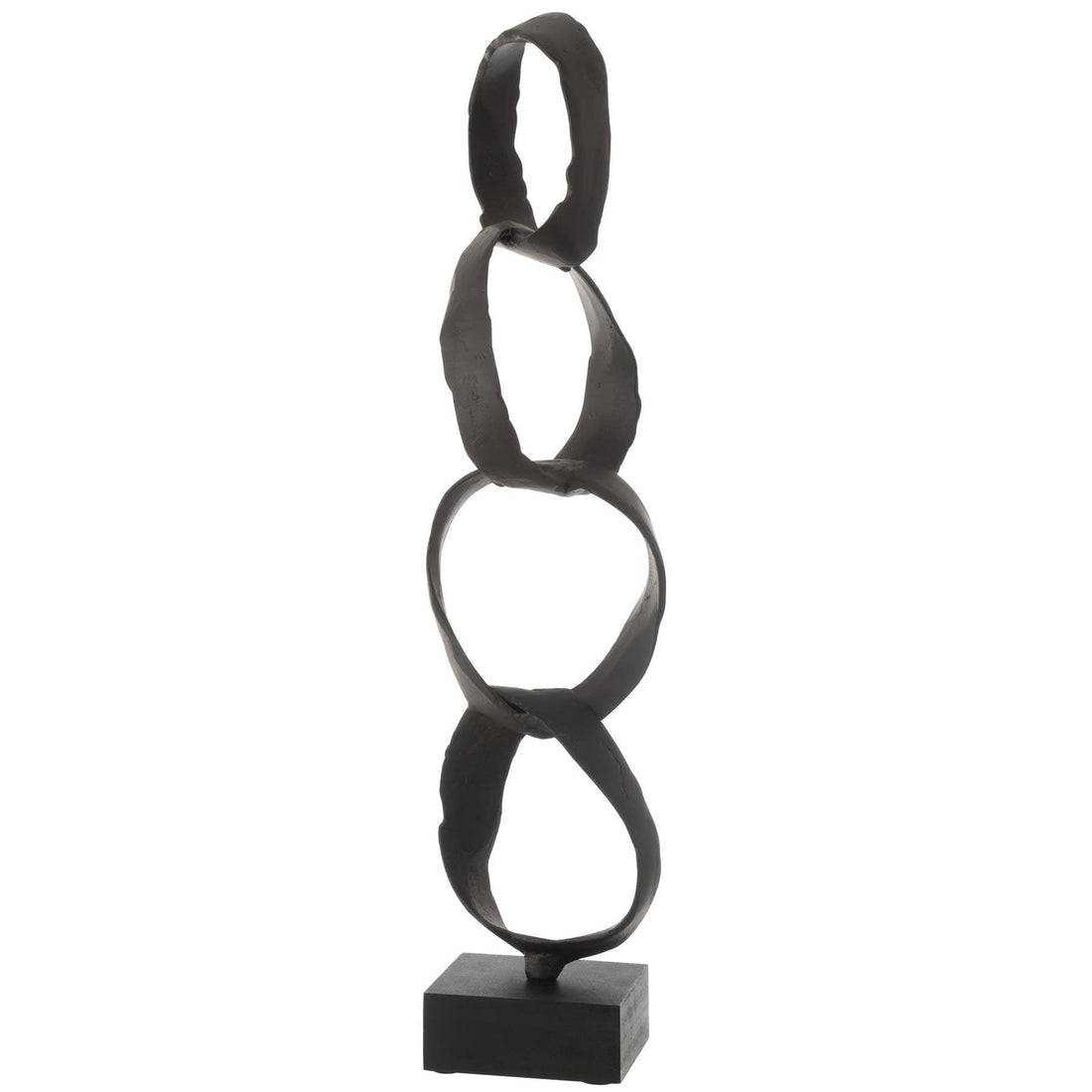 livinglovely.nl - Figuur Ringen Op Voet Aluminium Zwart Large - Beeld - J-Line - livinglovely.nl