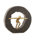 livinglovely.nl - Figuur Vallend Hout Metaal Zwart Goud - Beeld - J-Line - livinglovely.nl