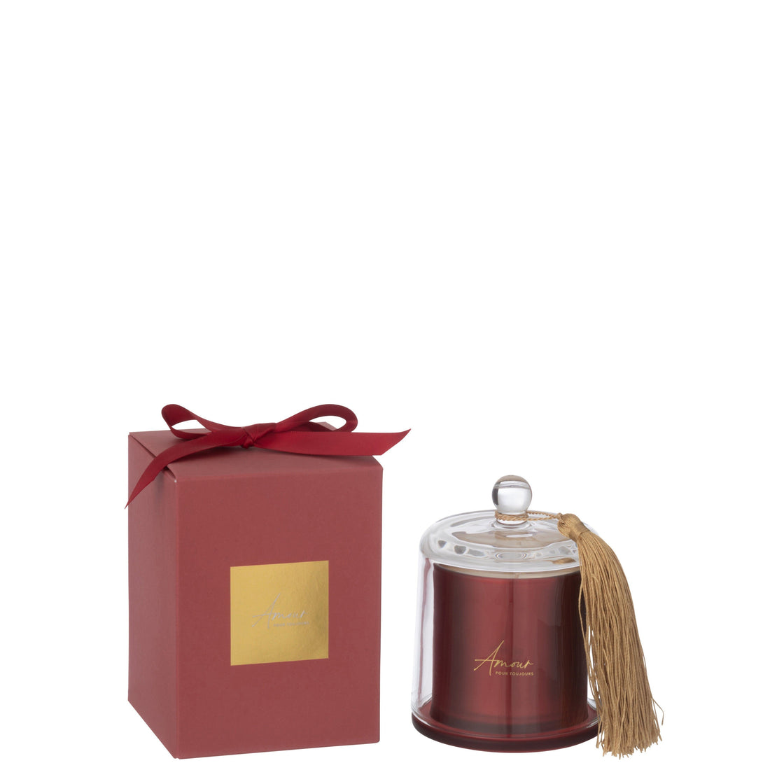 livinglovely.nl - Geurkaars Bell Amour Red Small 30H - Geurkaars - J-Line - livinglovely.nl