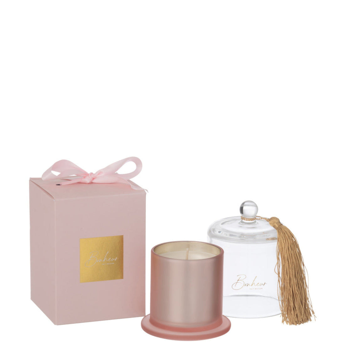 livinglovely.nl - Geurkaars Bell Bonheur Pink Small 30H - Geurkaars - J-Line - livinglovely.nl