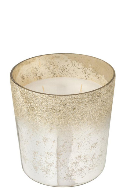 livinglovely.nl - Geurkaars Deluxe Glas Zilver Large 140uur - Geurkaars - J-Line - livinglovely.nl