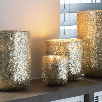 livinglovely.nl - Geurkaars Luxuria Goud Large- 80h - Geurkaars - J-Line - livinglovely.nl