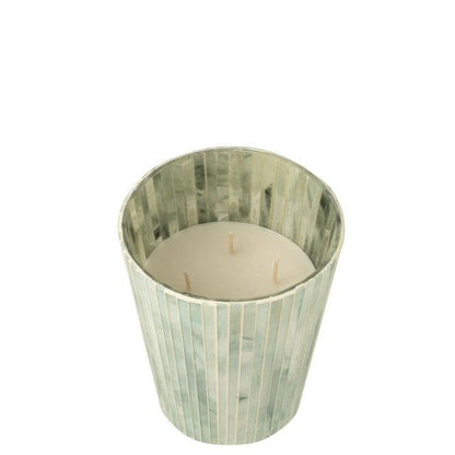 livinglovely.nl - Geurkaars Noa Seaside Bliss Lichtblauw Large - 75u - - J-Line - livinglovely.nl