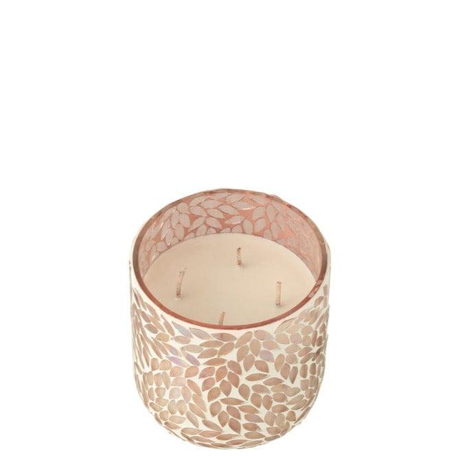 livinglovely.nl - Geurkaars Tender Rose Wax Roze Medium - 70u - Geurkaars - J-Line - livinglovely.nl