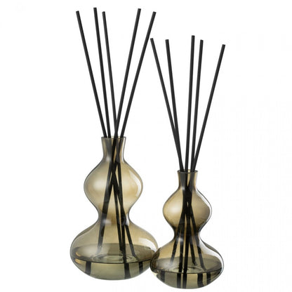 livinglovely.nl - Geurolie Olive&amp;Frank Incense Glas Groen Large 1000ml - Geurstokjes - J-Line - livinglovely.nl