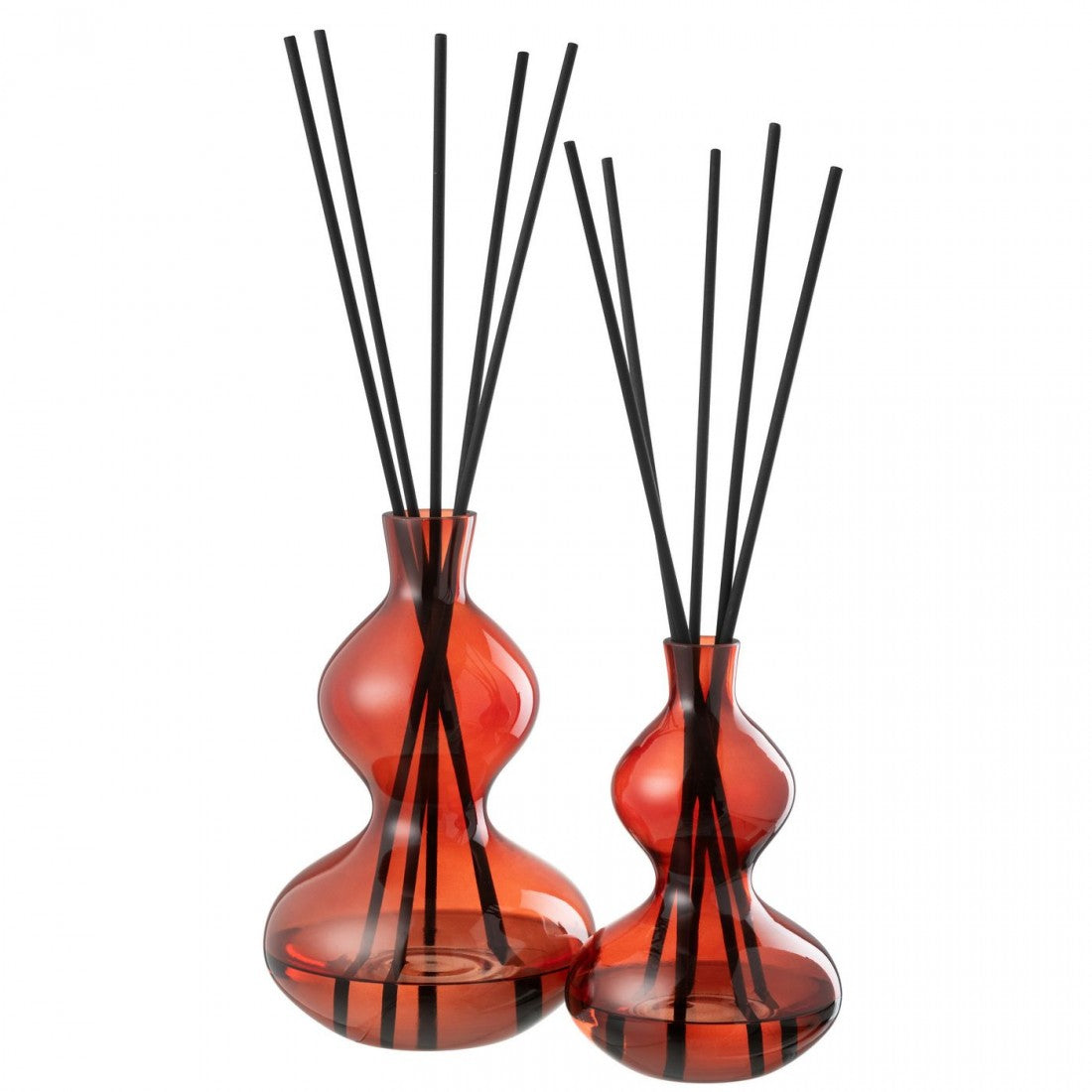 livinglovely.nl - Geurolie Olive&amp;Frank Incense Glas Rood Large 1000ml - Geurstokjes - J-Line - livinglovely.nl