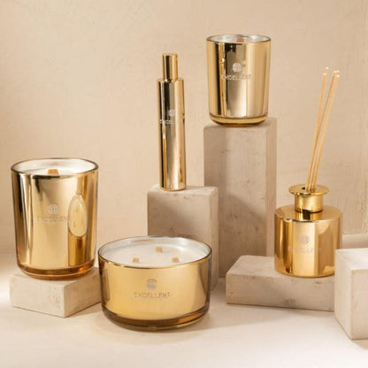 livinglovely.nl - Geurstokjes Golden Honey Goud 150ML - Geurstokjes - J-Line - livinglovely.nl