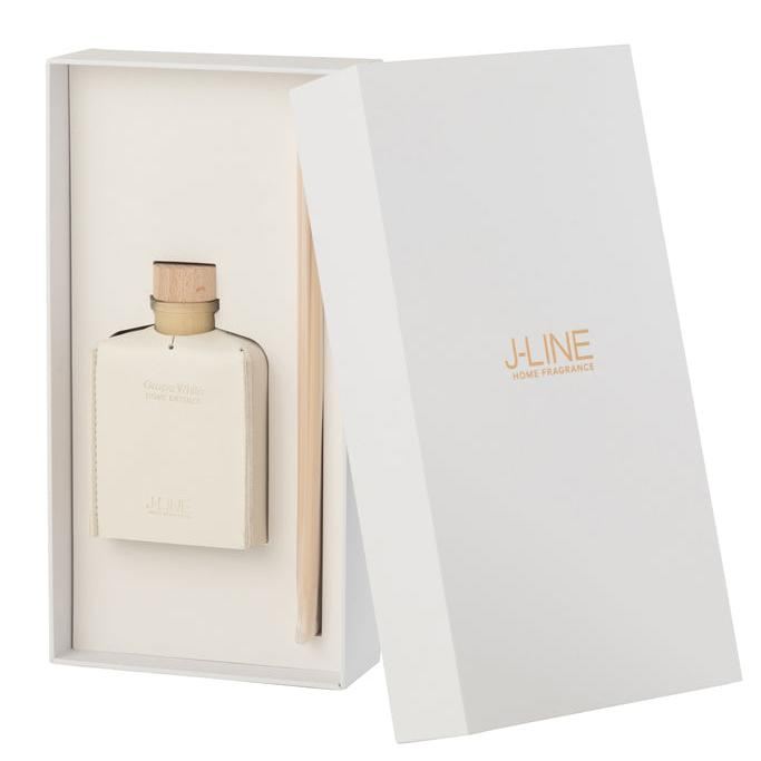 livinglovely.nl - Geurstokjes Leder Wit 100ml - Geurstokjes - J-Line - livinglovely.nl