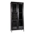 livinglovely.nl - Gijs Black Metal Cabinet Glass Doors PTMD - Kast - PTMD - livinglovely.nl