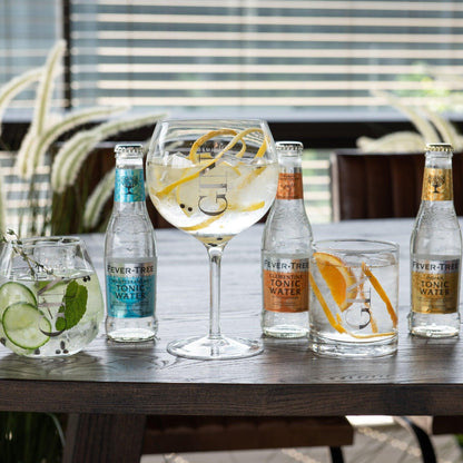 livinglovely.nl - Gin Glazen Transparant/Zilver Giftbox Set van 4 - Gin glas - J-Line - livinglovely.nl