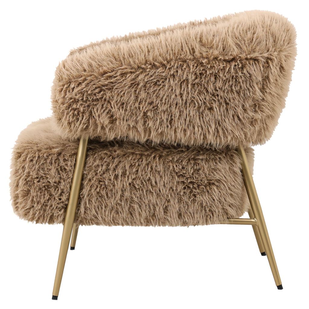 livinglovely.nl - Hair Brown Fauteuil Metaal Base PTMD - Fauteuil - PTMD - livinglovely.nl