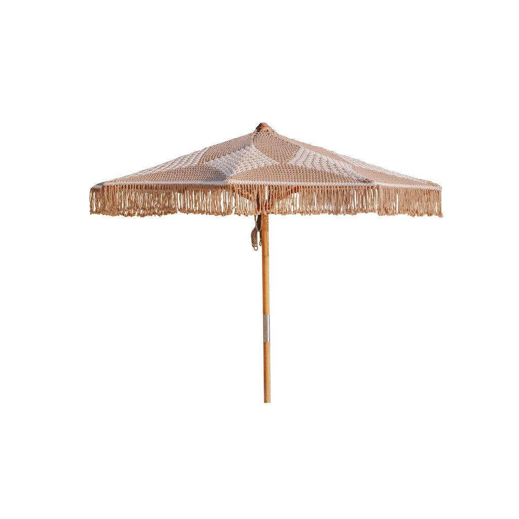 livinglovely.nl - Handgeknoopte Parasol - Créme Diamond - 250cm - Handgeknoopte parasol - Todo Bien - livinglovely.nl