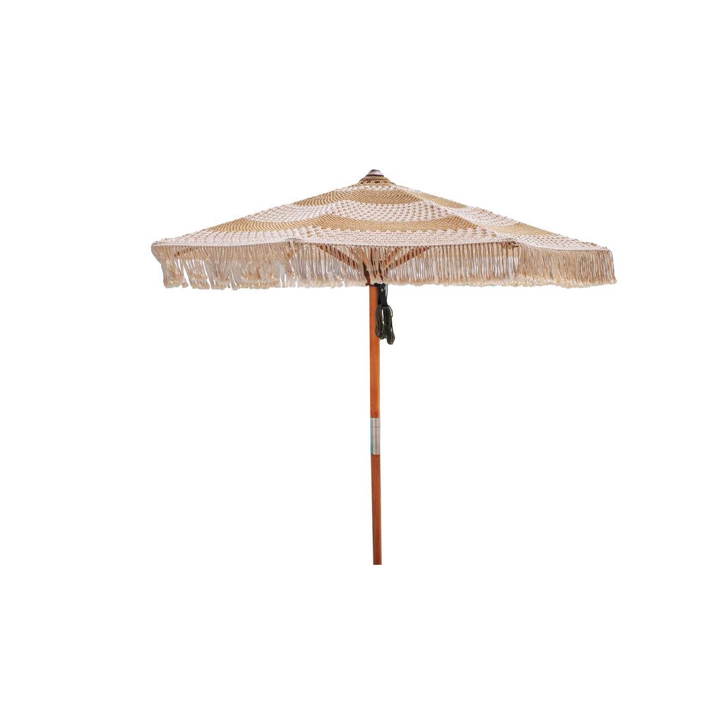 livinglovely.nl - Handgeknoopte Parasol - Créme Golden Styles 250cm - Handgeknoopte parasol - Todo Bien - livinglovely.nl