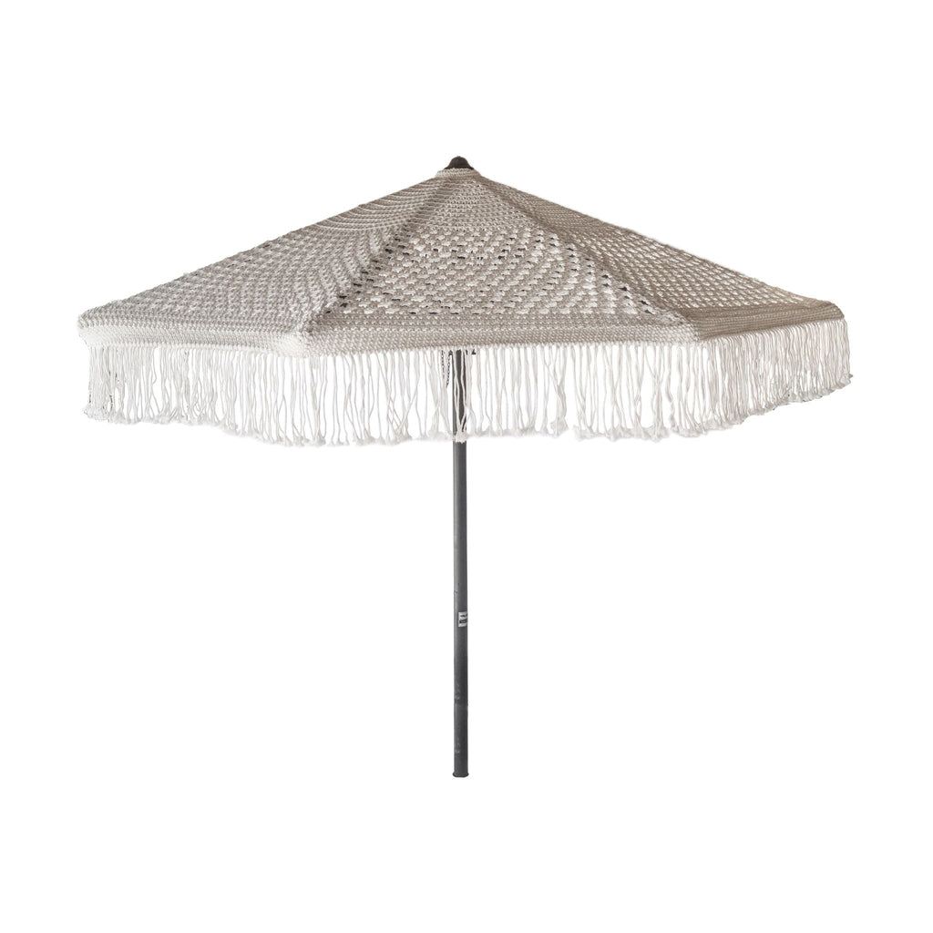 livinglovely.nl - Handgeknoopte Parasol - White Sand - 250cm - Handgeknoopte parasol - Todo Bien - livinglovely.nl