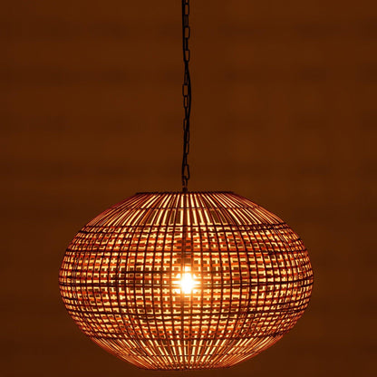 livinglovely.nl - Hanging Lamp Rattan/Metal Brown/Black - Hanglamp - J-Line - livinglovely.nl