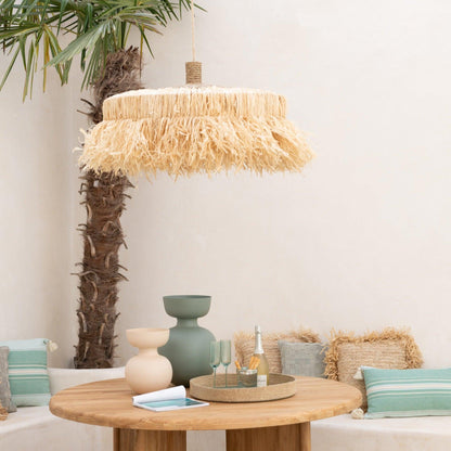 livinglovely.nl - Hanglamp Rond Raffia Naturel - Hanglamp - J-Line - livinglovely.nl