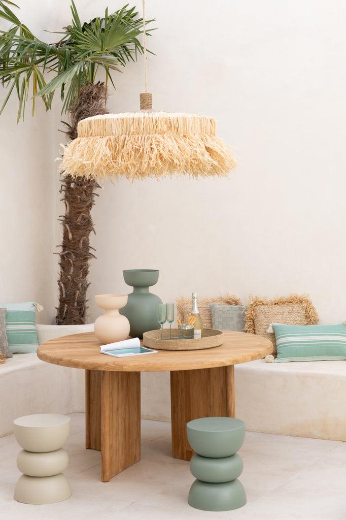 livinglovely.nl - Hanglamp Rond Raffia Naturel - Hanglamp - J-Line - livinglovely.nl