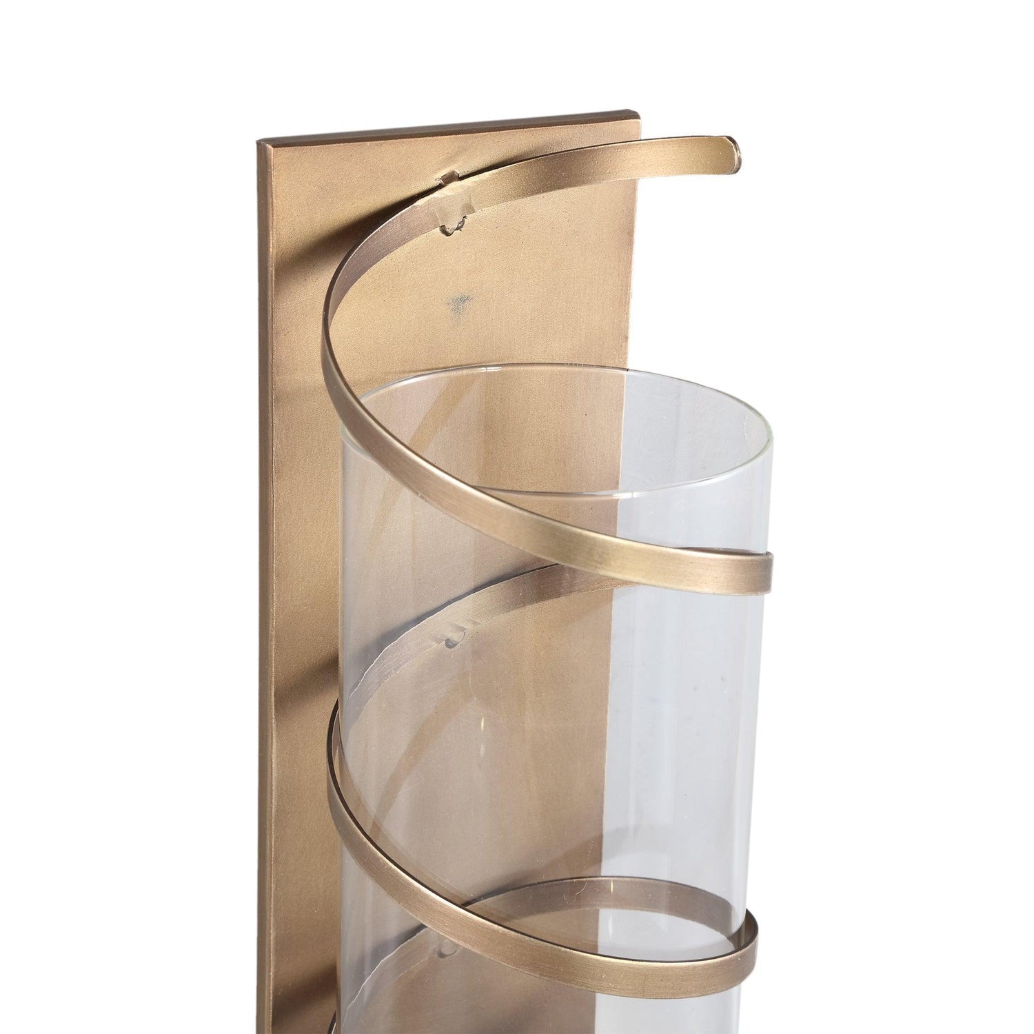 livinglovely.nl - Haylie Brass Glass Round Wall Stormlight Spiral PTMD - Binnen-windlicht - PTMD - livinglovely.nl