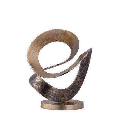 livinglovely.nl - Hilda Brass Alu Statue Round Organic Two Tones PTMD - Beeld - PTMD - livinglovely.nl