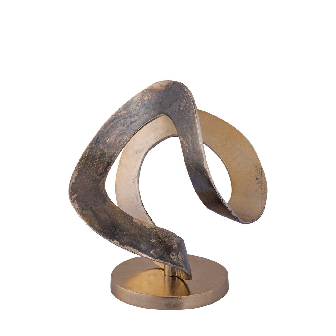 livinglovely.nl - Hilda Brass Alu Statue Round Organic Two Tones PTMD - Beeld - PTMD - livinglovely.nl