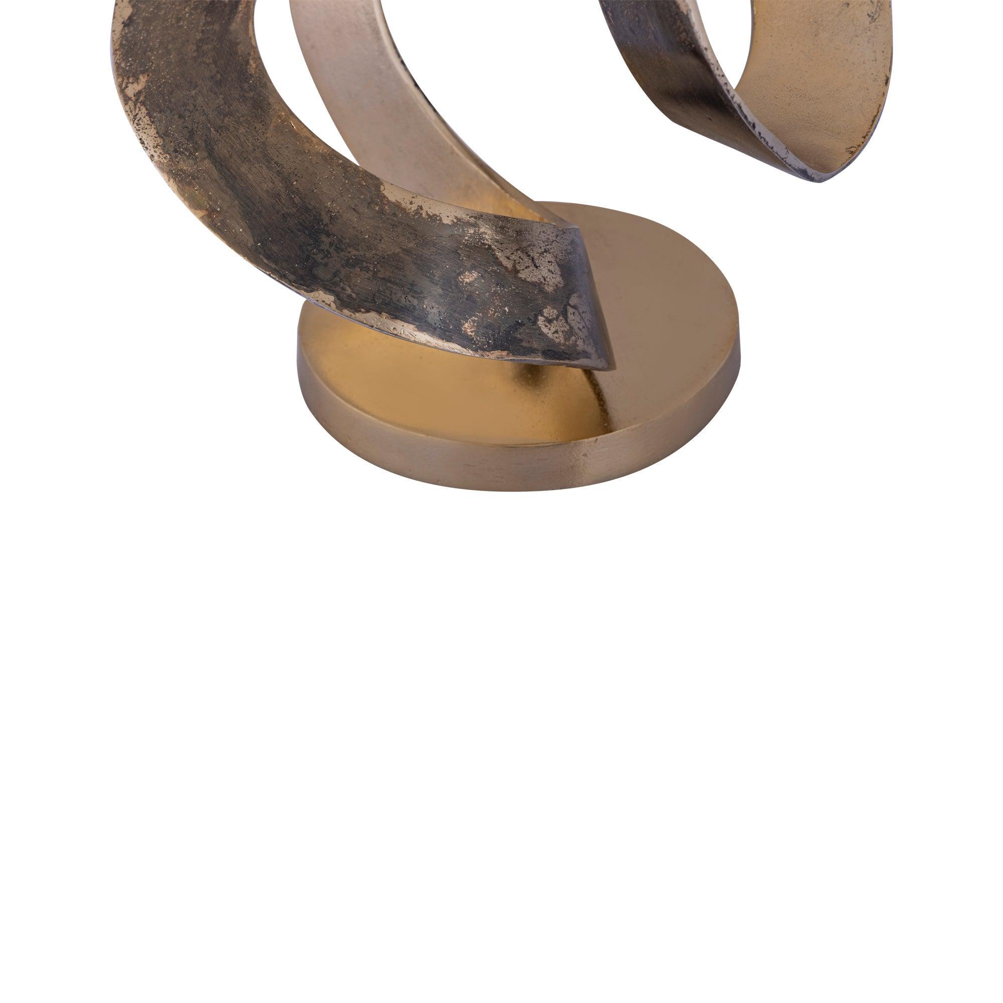 livinglovely.nl - Hilda Brass Alu Statue Round Organic Two Tones PTMD - Beeld - PTMD - livinglovely.nl