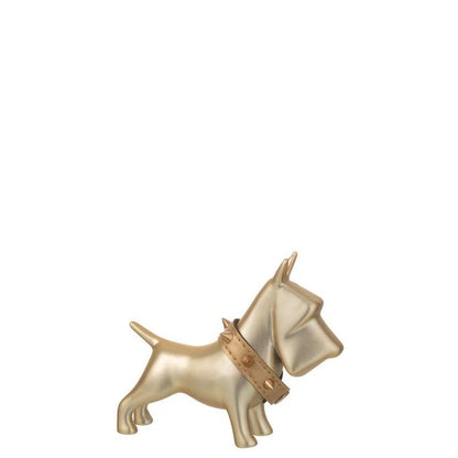 livinglovely.nl - Hond Keramiek Goud Small - Beeld - J-Line - livinglovely.nl